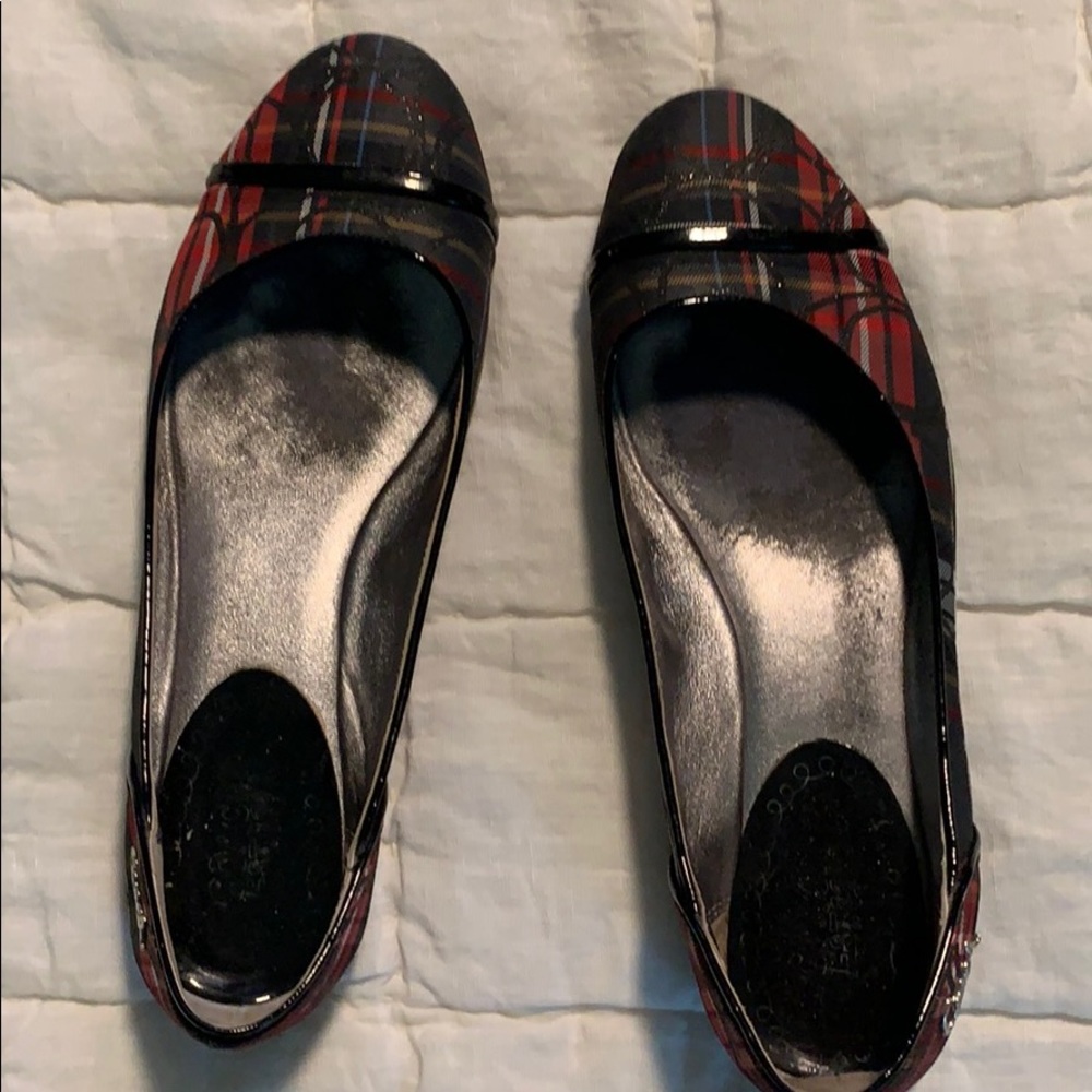COPY - Coach red plaid slip on shoes